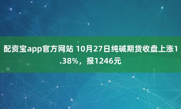 配资宝app官方网站 10月27日纯碱期货收盘上涨1.38%，报1246元